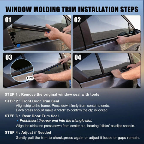 Honda Civic Window Weather Stripping Molding Trim Belt Replacement For 2012 2013 2014 2015 4 Door Sedan installation steps