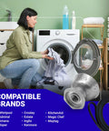 Woman using dryer with Dryer Motor Pulley And Drum Belt Kit For Whirlpool Maytag Kenmore Dryers Replaces PS11744884.