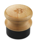 Oil Applicator Brush For Cutting Boards And Wooden Utensils, bamboo top with engraved design and silver ion treated sponge base