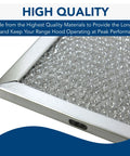 Close-up of Aluminum Replacement Range Hood Filter For 30 Inch QS1 WS1 Hoods, Fits QSE1 And More, 11.8 x 14.3 x 0.37 Inches, 2 Pack