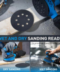 Get That Shiny Finish With These 100 Assorted 5 Inch Wet Dry Sanding Discs featuring 8 holes hook and loop design for various surfaces.