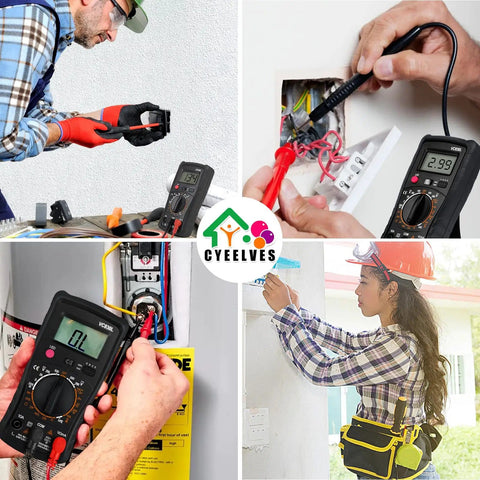 Pocket Digital Multimeter With Backlit LCD Display And Test Leads All In One Voltage Meter used by technicians for AC DC measurement