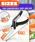 Six In One Kitchen Scissors With Built In Knife Blade Mini Cutting Board Opener Tenderizer And Lock Dishwasher Safe Spring Assist For Faster Prep Safer Cuts And Easy Serving, 10.4 in