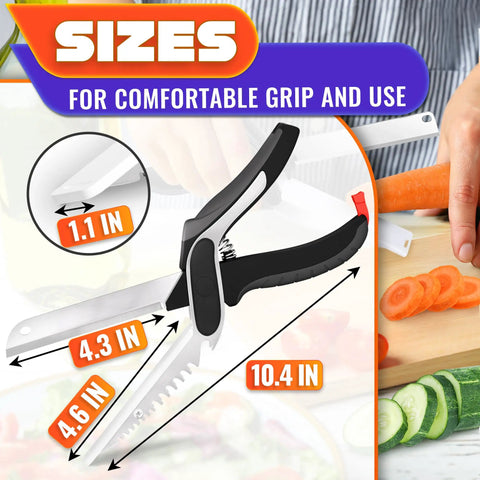 Six In One Kitchen Scissors With Built In Knife Blade Mini Cutting Board Opener Tenderizer And Lock Dishwasher Safe Spring Assist For Faster Prep Safer Cuts And Easy Serving, 10.4 in