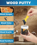 Black Wood Filler Paste Kit High Performance Wood Hole Filler For Cracks And Dings Paintable Stainable Sandable 9.87 Ounce