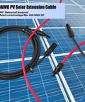 10 AWG Solar Extension Cable 30 Ft For Roof PV Systems With Male And Female Connectors on solar panels
