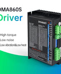 DMA860S Beast Mode 2 Phase Stepper Motor Driver for CNC Machines with 8.2A Max, front view showing controls and connectors