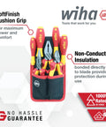 7 Piece Insulated Industrial Pliers And Screwdriver Set with Pro Grade Torque Handles and storage case display.