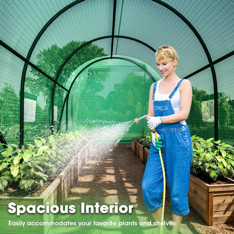Walk In Greenhouse 10x7x7 Feet Heavy Duty Tunnel Green House For Outdoors Portable Winter Hot House With Metal Frame And Roll Up Zipper Door Screen Windows Ideal For Year Round Plant Growth