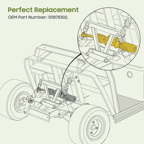 Diagram showing installation of Steering Gear Box Assembly For 1984 Up DS Carryall Turf Gas Or Electric Golf Carts Replacement OEM 1012452 101878302 101830901 Durable Easy Install Steering Gear.