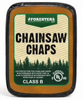 Label of Orange 37 Inch Apron Style Chainsaw Chaps For Men And Women With Pocket And Adjustable Waist, UL Certified, Class B.
