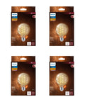 Vintage G25 Amber Edison Filament LED Bulbs 60W Equivalent 2000K Warm Glow Dimmable Flicker-Free 4 Pack in packaging