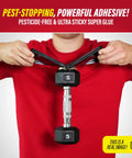 Person demonstrating Heavy Duty Rat And Mouse Glue Traps 10 Pack Odorless Sticky Pest Control Pad with a dumbbell.