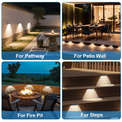 8 Pack 7 Inch LED Hardscape Lights With 270 Degree Adjustable Step And Wall Lighting For Outdoor Landscape illuminating pathway, patio wall, fire pit, and steps