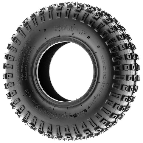 Pair Of 2 A011 XC Sport 145/70-6 ATV Go Kart Knobby Tubeless Tires 6 PR All Terrain Off Road viewed from the side