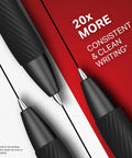 Close-up of Go-To Gel Pens With Pearl White Body And Black Ink 0.7mm Medium Point, demonstrating smooth writing on paper
