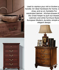 Antique Bronze Drawer Pulls Six Pack With Three And A Half Inch Hole Centers For A Retro Dresser Makeover installed on cabinets and dressers