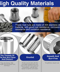 Pro Shop Heavy Duty 1/4-20 304 Stainless Steel Rivet Nuts 20 Pack showing knurled flat heads and smooth finish for auto repair.
