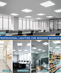 Office with 2x2 Backlit LED Panel Light With Boss Level Bright Output, 20W To 40W Options, Up To 6000 Lumens, 4 CCT Tunable