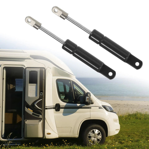2 Pack Black Gas Spring Lift Supports And Struts For Rv Car Truck Window Cabinet Door Covers Straight Up Built Tough With Zero Sweat Swaps 4 Inch 5lb 22N Universal Replacement next to RV by the beach