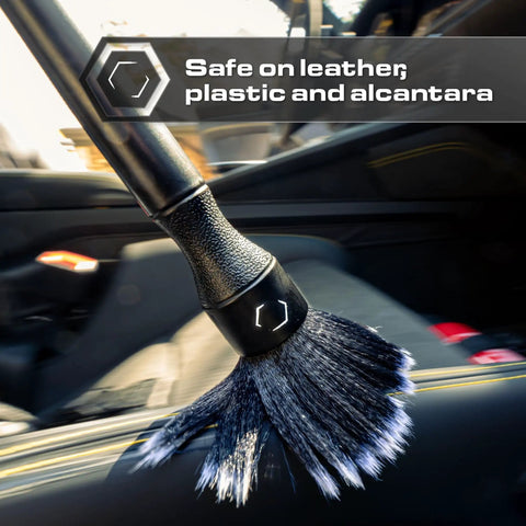 Premium Ultra Soft Feathertip Car Detailing Brushes Set For Interior And Exterior With Chemical-Resistant Handles, Your Go-To Auto Detailing Tools For Safe, Thorough Cleaning. Safe on leather, plastic and alcantara
