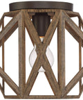 Rustic Flush Mount Ceiling Light featuring a hexagon wood frame design, 12.5 inch size, perfect for enhancing modern living spaces.