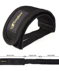 Toe Clip Straps For Peloton Bike Adjustable Metal Pedal Adapters with dimensions labeled, black, durable material