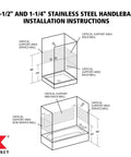 Infinity Straight Designer Grab Bar One And A Quarter Inch By Sixteen Inch Matte Black ADA Compliant installation diagram