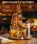 3D Puzzle For Adults Dope Dream Factory Gift Kit Luminous Wooden Model DIY Dollhouse Scene with Music Lights Busy Production Line