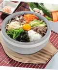 Korean Stone Bowl Set With Wooden Base For Bibimbap Soup And Rice Keeps Food Hot Longer With Durable Granite Stoneware Perfect For Home Cooks