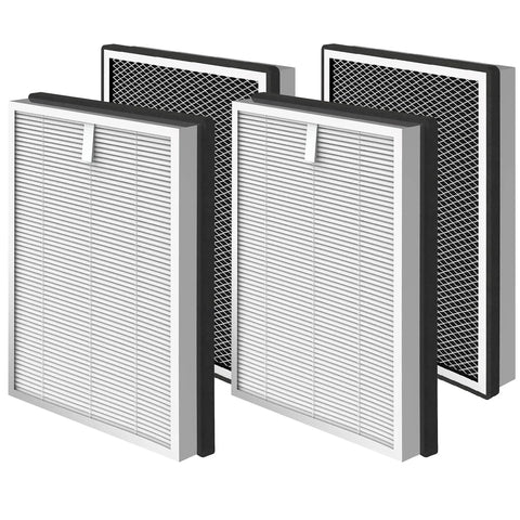 4 Pack Replacement Filters For MA Series 25 Air Purifier B1 S1 W1 3 In 1 True HEPA And Activated Carbon Filter set on white background