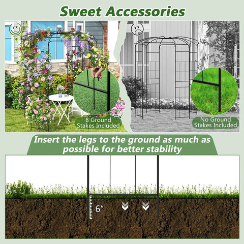 Epic French Style Birdcage Gazebo Trellis with Ground Stakes for stability and climbing plants