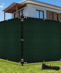 Dark Green Privacy Fence Screen 4x50 Feet For Chain Link Fences With 90 Percent Blockage, Heavy Duty 170GSM HDPE installed outdoors