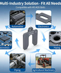 Diagram showing applications for 260 Piece Shim Stock Set With Storage Case 3x3 Inch Slotted Stainless Steel Shims in various industries.