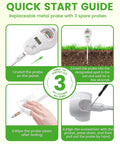 Quick start guide for 6 In 1 Soil Tester With Three Probes For Moisture, PH, Fertility, Sunlight, Temperature And Humidity