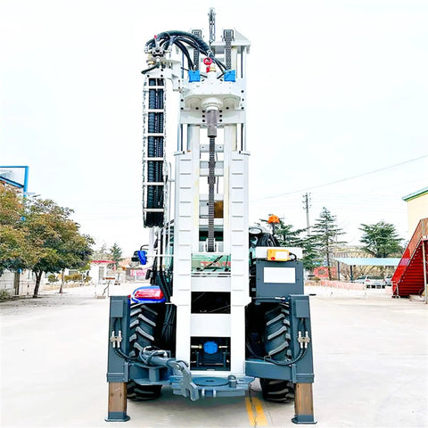 Front view of Portable Tractor Mounted Water Well Drill Rig For Sale With Borehole Drilling Machine Workhorse Pro Grade Farm Equipment Motor Pump Core Components Easy Setup And Reliable Performance