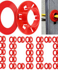 100 Pack Red Plastic Bushings For 2x4 Inch Metal Studs Grommet Protector With Stud No Fuss Rustproof And Corrosion Resistant Protect Wire Insulation From Sharp Edges And Smooth Wire Pulling, red bushing installed in metal stud