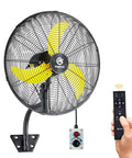20 Inch Outdoor Quiet Remote Control Oscillating Wall Mount Fan With All Sealed BLDC Motor 4 Speed Waterproof Industrial Fan