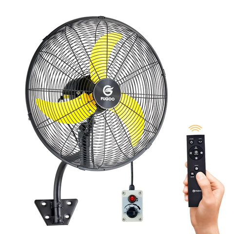 20 Inch Outdoor Quiet Remote Control Oscillating Wall Mount Fan With All Sealed BLDC Motor 4 Speed Waterproof Industrial Fan