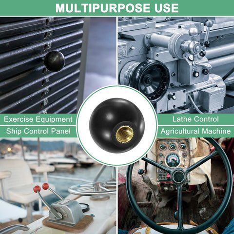 Multipurpose use 3 Pack Threaded Ball Knobs M8 Female Thread 30mm Diameter Thermoset Ball Knob for lathe, equipment, machine panels.