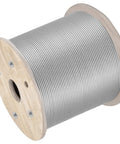 Heavy Duty 1/4 Inch Stainless Steel Cable 200 Ft 7x19 T304 Aircraft Wire Rope Kit on wooden spool for decks fences railings