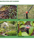 230-Foot All-In-One Drip Irrigation Kit watering garden bed, lawn, greenhouse, and potted plants with emitters