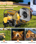 Road Trip Ready NEMA L14-30P To 14-50R And Tt-30R Rv Generator Adapter Kit with a 30A plug for RV charging outdoors.