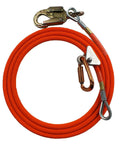 High Visibility Steel Core Flip Line Kit For Tree Climbing With One Half Inch Wire Core Heavy Duty 14 Foot Adjustable Lanyard