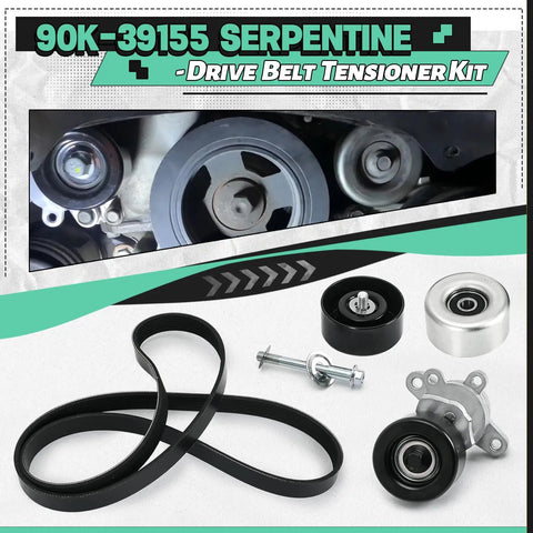 Nissan 3 5L V6 Serpentine Drive Belt Tensioner Kit With Pulley For Altima 2007 2012 Maxima 2009 2015 Murano 2009 2014 Replacement 39155 36356 36357 K070669 DIY Friendly installed with belt and pulleys