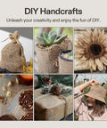Heavy Duty Natural Burlap Fabric Roll 40 Inch By 13 Foot High Density Jute for DIY crafts like bags, planters, decorations, and hats.