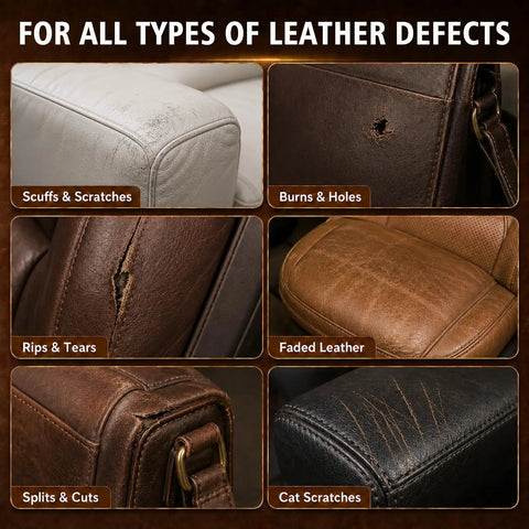 Top Shelf Brown Leather Repair Kit For Couches Car Seats And Furniture Featuring No Sweat Diy Instructions for scuffs, holes, and rips.
