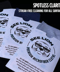 See Lion Swipes microfiber lens cleaning cloths, 2-pack, black and navy