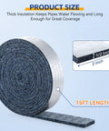 Foil Backed Cotton Pipe Wrap Insulation For Outdoor Water Lines Keeps Your Pipes From Freezing And Condensation, 2 x 0.5 inch, 15 ft roll