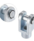 Air Cylinder Rod Clevis End Y Connector 60mm Length M12x1.25 Female Thread Alloy Pneumatic Fitting For 40mm Bore Cylinders Two Pack Easy Install And Durable Snug Fit, alloy clevis close-up